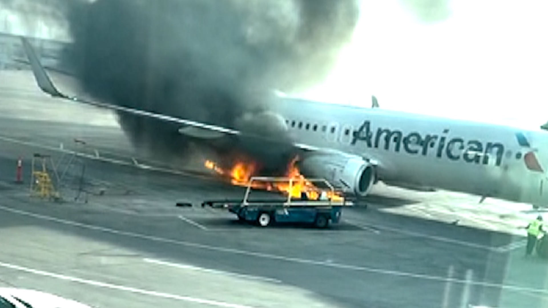 Plane Fire at Denver Airport, American Airlines Incident